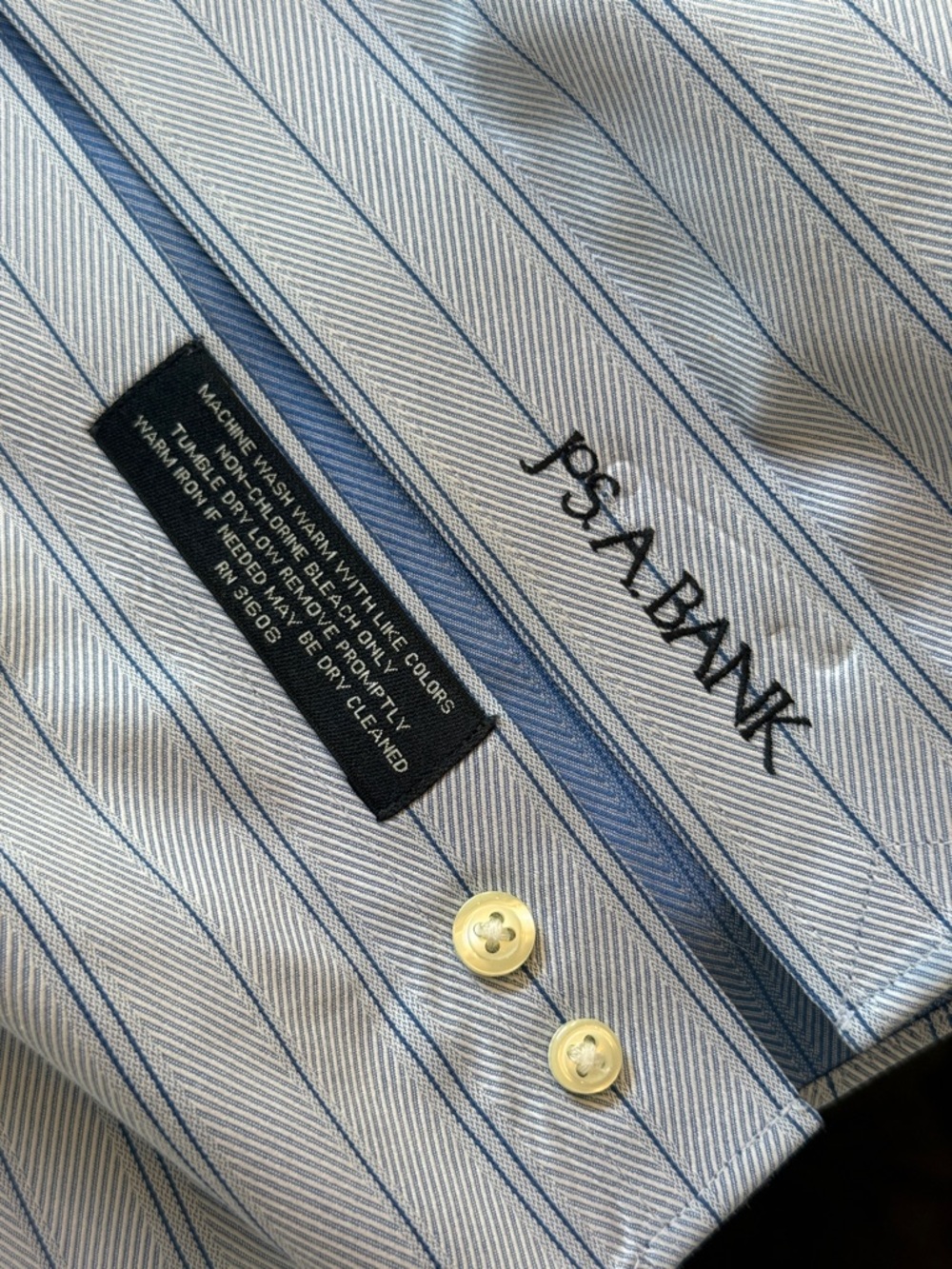 Jos. A. Bank Light Blue and White Striped Dress Shirt